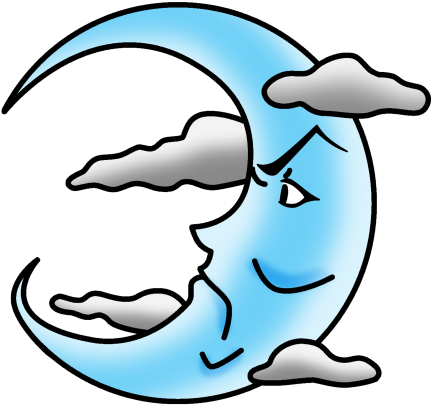 Angry Moon Tattoo With Clouds - Angry Moon Tattoo With Clouds - Free Transparent PNG Clipart Images Download. - Transparent PNG Free Download