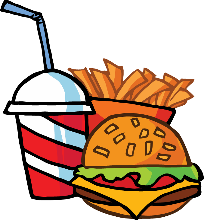 Fast Food Cheeseburger Drink With French Fries Tattoo - Cartoon Hamburger And Fries - Free Transparent PNG Clipart Images Download. - Transparent PNG Free Download
