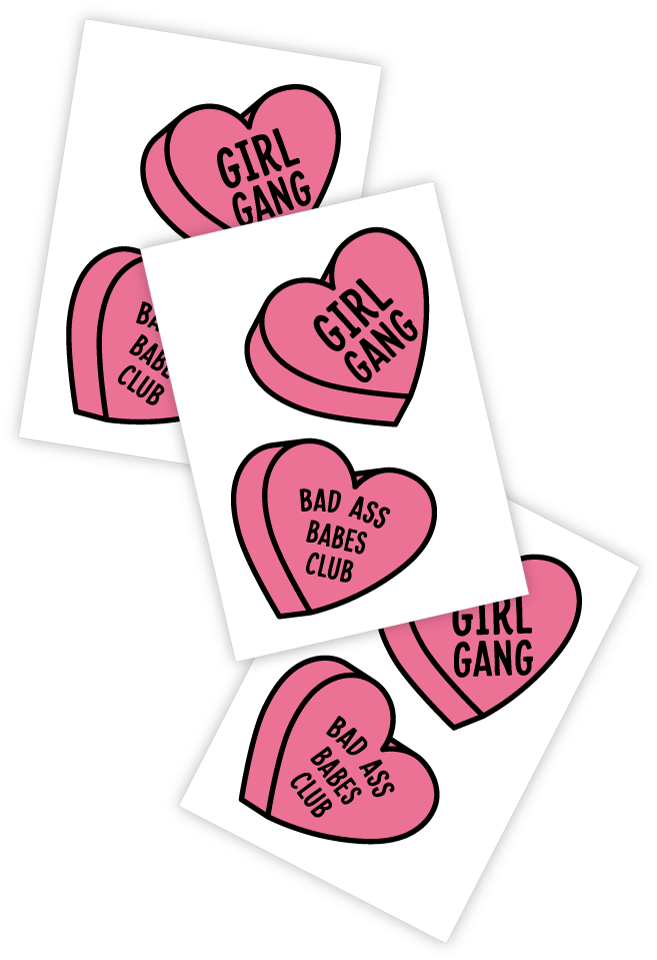 Girl Gang And Bad Ass Babes Club Pink Hearts Temporary - Heart - Free Transparent PNG Clipart Images Download. - Transparent PNG Free Download