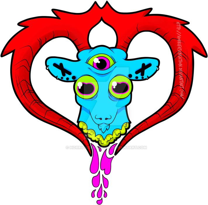 Psychedelic Goat Demon Tattoo Design By Horrificsensation - Demon Psychédélic - Free Transparent PNG Clipart Images Download. - Transparent PNG Free Download