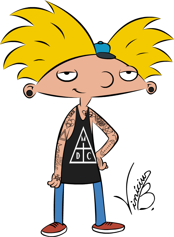 Old School Tattoo Hey Arnold By Mrdrawing - Hey Arnold - Free Transparent PNG Clipart Images Download. - Transparent PNG Free Download