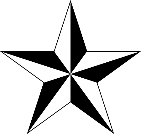 Perfect Nautical Star Tattoo In Black And White ❥❥❥ - De La Salle Green Archers - Free Transparent PNG Clipart Images Download. - Transparent PNG Free Download