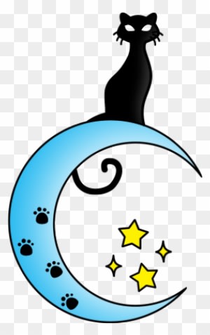 Cat On The Moon Tattoo Clipart - Cat - Free Transparent PNG Clipart Images Download. - Tattoo Transparent PNG Free Download