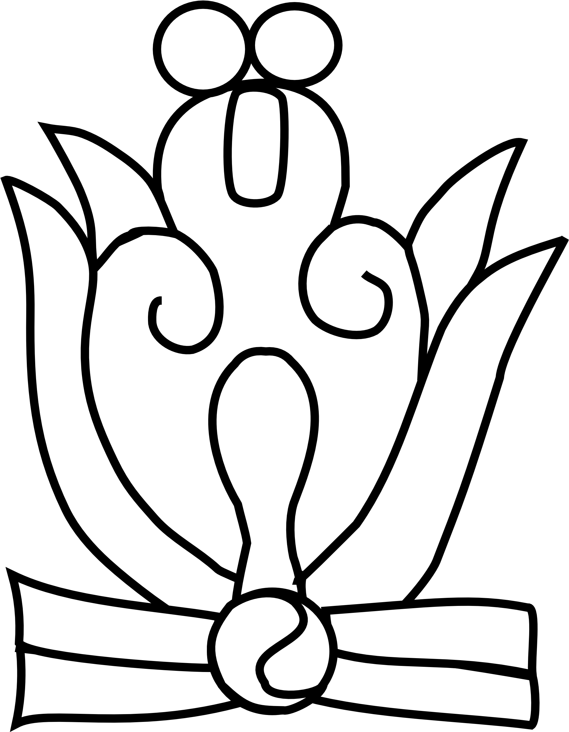 White Flowers Clip Art Black Line Tattoo And - Mayan Flower Glyph - Free Transparent PNG Clipart Images Download. - Transparent PNG Free Download