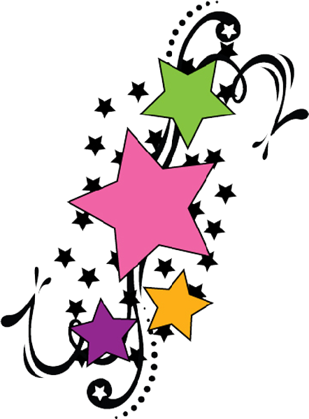 Shooting Star Tattoos- High Quality Photos And Flash - Stars Design Colorful - Free Transparent PNG Clipart Images Download. - Transparent PNG Free Download