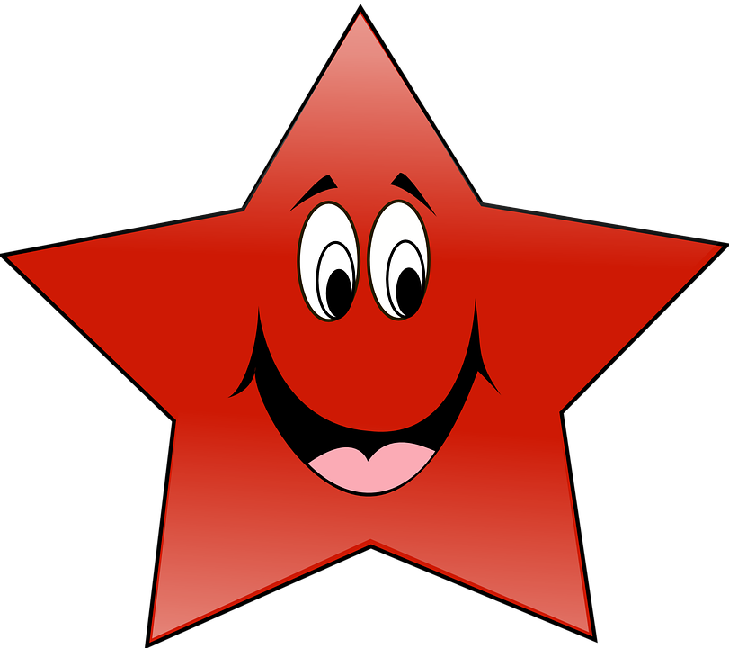 Star, Laughing, Laugh, Tattoos, Funny, Smiling, Smile - Smiling Red Star Shower Curtain - Free Transparent PNG Clipart Images Download. - Transparent PNG Free Download