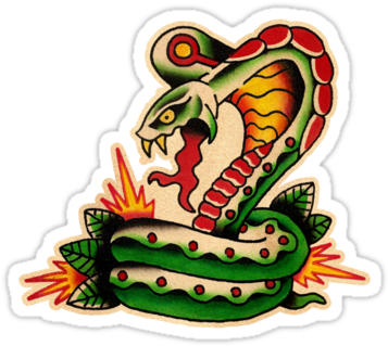 Old School Snake Tattoo - Serpent - Free Transparent PNG Clipart Images Download. - Transparent PNG Free Download