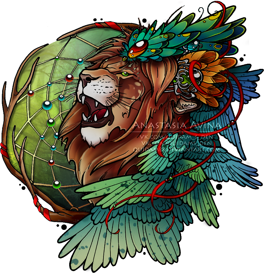 New School Lion Tattoo Designs 10 - Anastasia Avina Art - Free Transparent PNG Clipart Images Download. - Transparent PNG Free Download