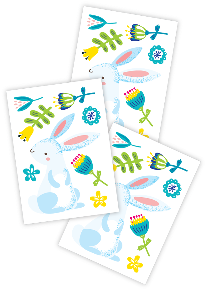 High Quality Temporary Tattoos With Cute Little Rabbit - Graphic Design - Free Transparent PNG Clipart Images Download. - Transparent PNG Free Download
