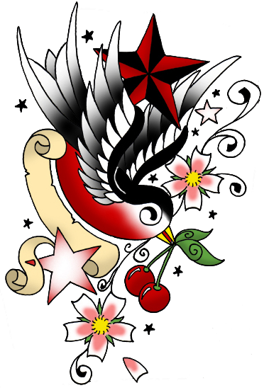 Pictures Of Swallow Tattoo Designs Bird Compass Design - Reindas - Free Transparent PNG Clipart Images Download. - Transparent PNG Free Download