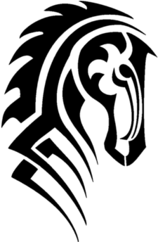 Tribal Horse Head Tattoo Design - Celtic Horse - Free Transparent PNG Clipart Images Download. - Transparent PNG Free Download