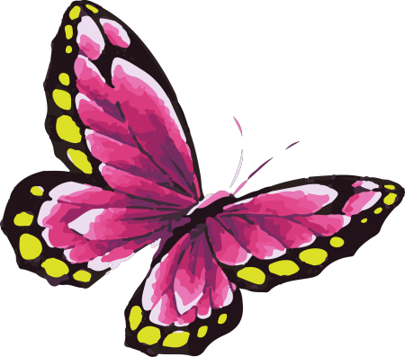Pink Butterfly Tattoo In Watercolor Art With Yellow - Water Color Butterfly Png - Free Transparent PNG Clipart Images Download. - Transparent PNG Free Download