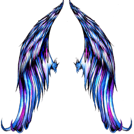 Colorful Wings Tattoo Design - Angel Wings Drawing Colour - Free Transparent PNG Clipart Images Download. - Transparent PNG Free Download