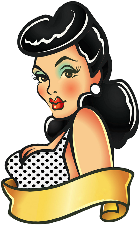 Pinup Girl Sychobilly Rockabilly Tattoo Designs Photo - Pin Up Girl Png - Free Transparent PNG Clipart Images Download. - Transparent PNG Free Download