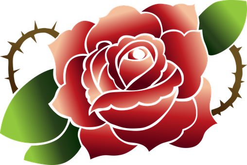 Rose Red Tattoo Thorns Flower Bloom Blosso - Clip Art - Free Transparent PNG Clipart Images Download. - Transparent PNG Free Download