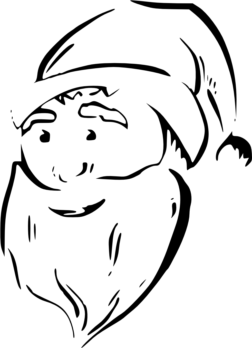 Zeimusu Santa Face Black White Line Art Tattoo Tatoo - Christmas Thatoo Santa Png - Free Transparent PNG Clipart Images Download. - Transparent PNG Free Download