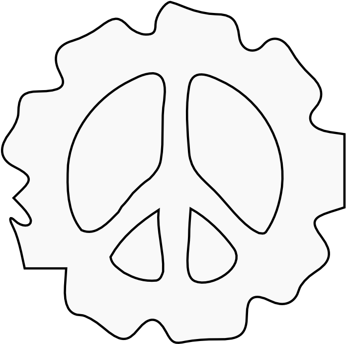Peace Symbol Peace Sign Flower 86 Black White Line - Peace Symbols - Free Transparent PNG Clipart Images Download. - Transparent PNG Free Download