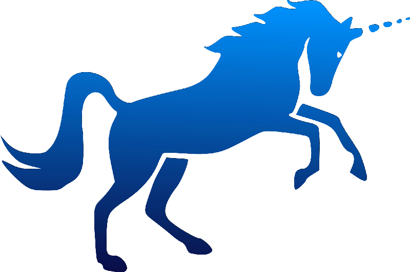 Plain Full Blue Unicorn Silhouette Tattoo Design - Blue Unicorn Png - Free Transparent PNG Clipart Images Download. - Transparent PNG Free Download