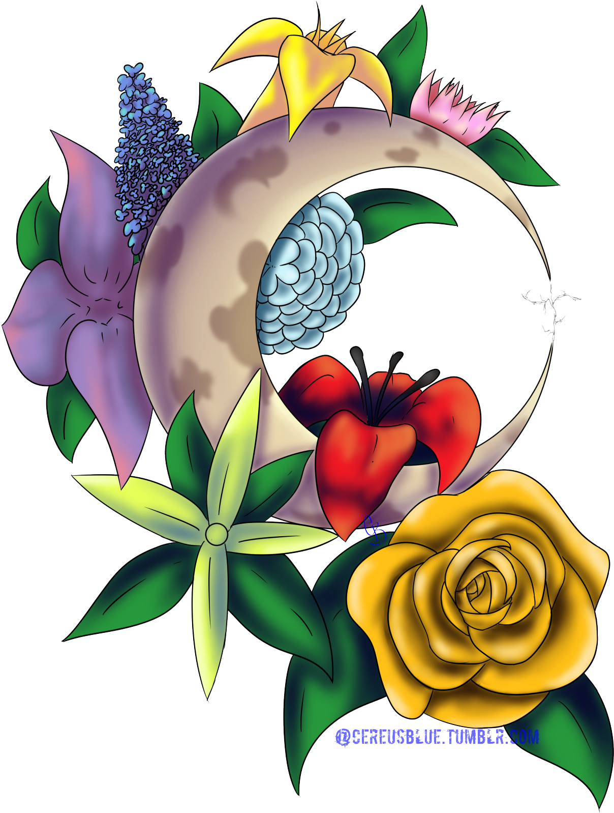 So Here Is The First Actual Lined And Colored Tattoo - Garden Roses - Free Transparent PNG Clipart Images Download. - Transparent PNG Free Download