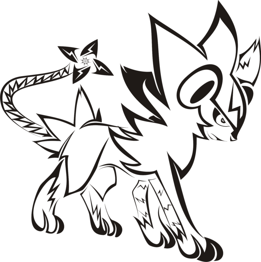 Tribal Luxray Tattoo By Newtoniannocturn - Tribal Luxray - Free Transparent PNG Clipart Images Download. - Transparent PNG Free Download