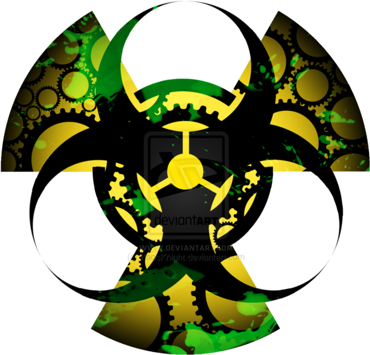 Biohazardradiation Symbol Together With Gears Artwork - Radiation And Biohazard Symbol - Free Transparent PNG Clipart Images Download. - Transparent PNG Free Download