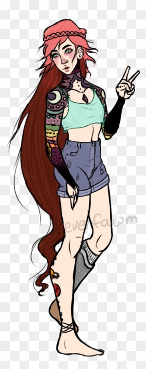 Tattoo Girl By Sevenfawm - Cartoon - Free Transparent PNG Clipart Images Download. - Transparent PNG Free Download