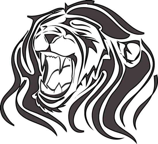 Tribal Running Lion Tattoo Design - Growling Lion Vector Png - Free Transparent PNG Clipart Images Download. - Transparent PNG Free Download