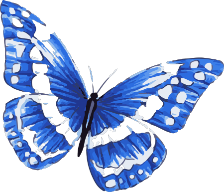 Blue Morpho Butterfly Tattoo In Watercolor Art With - Blue And White Butterfly - Free Transparent PNG Clipart Images Download. - Transparent PNG Free Download