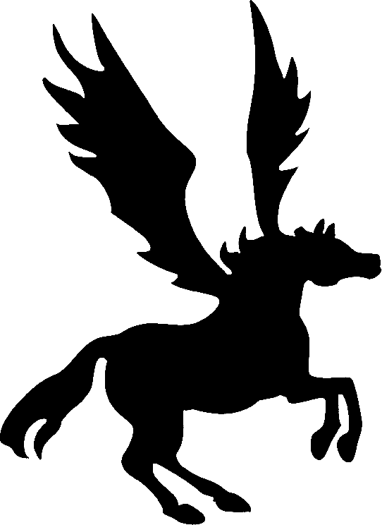 Glitter Tattoo Stencils Pegasus - Pegasus Stencil - Free Transparent PNG Clipart Images Download. - Transparent PNG Free Download