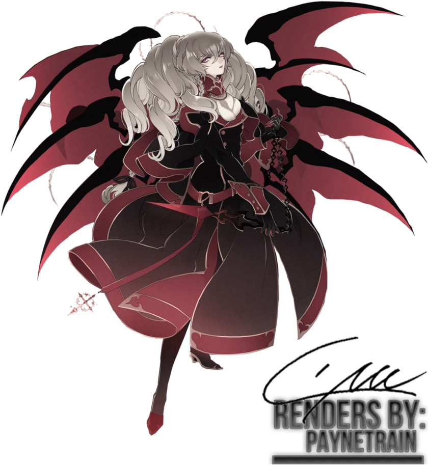 Demon Angel Wing Tattoo - Demon Anime Girl Render - Free Transparent PNG Clipart Images Download. - Transparent PNG Free Download