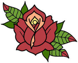 Traditional Tattoo Inspired Rose - Hybrid Tea Rose - Free Transparent PNG Clipart Images Download. - Transparent PNG Free Download