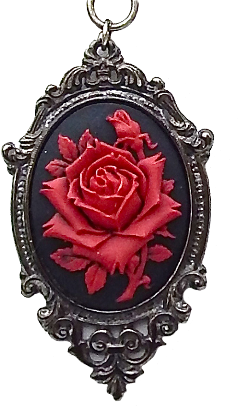 Glamorous Red Rose Tattoo Photo - Olliepop Red Cameo Necklace - Free Transparent PNG Clipart Images Download. - Transparent PNG Free Download