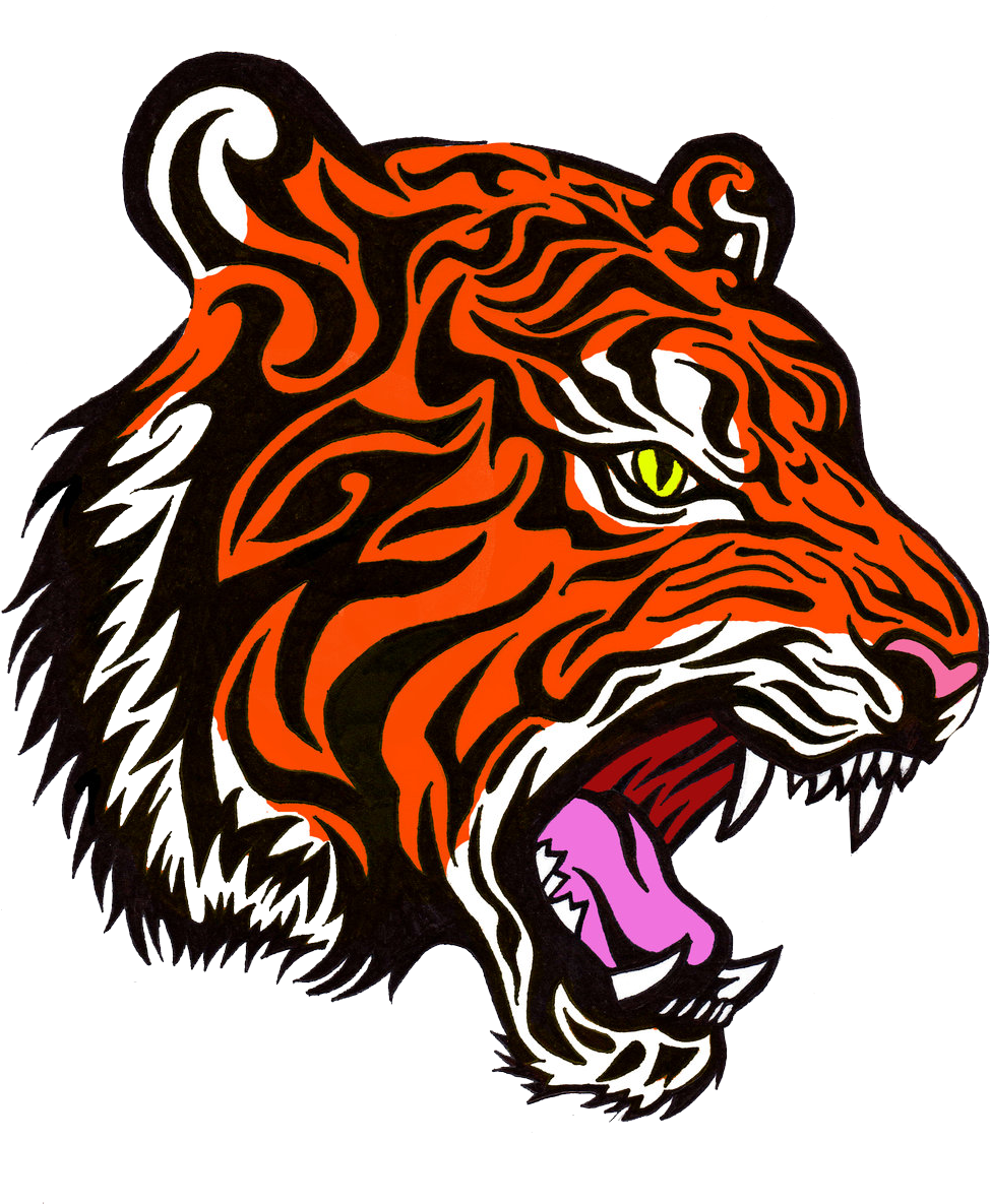 Color Tattoo Png File Images - Draw A Tiger Face Side View - Free Transparent PNG Clipart Images Download. - Transparent PNG Free Download
