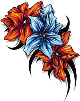 Old School Flower Sleeve Tattoos For Women Dave Grohl - Tatto Full Color Png - Free Transparent PNG Clipart Images Download. - Transparent PNG Free Download