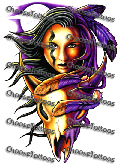 Native American Skull Tattoos - Illustration - Free Transparent PNG Clipart Images Download. - Transparent PNG Free Download