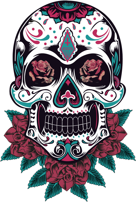 Tattoo Sugar Skulls, Sugar Skull Art, Mexican Tattoo, - Osmdecals - Sugar Skull Sticker Version 12 - Day Decal - Free Transparent PNG Clipart Images Download. - Transparent PNG Free Download