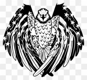 Black White Reaic Bald Eagle Snake Tattoo Design - Eagle And Flag Black And White - Free Transparent PNG Clipart Images Download. - Transparent PNG Free Download