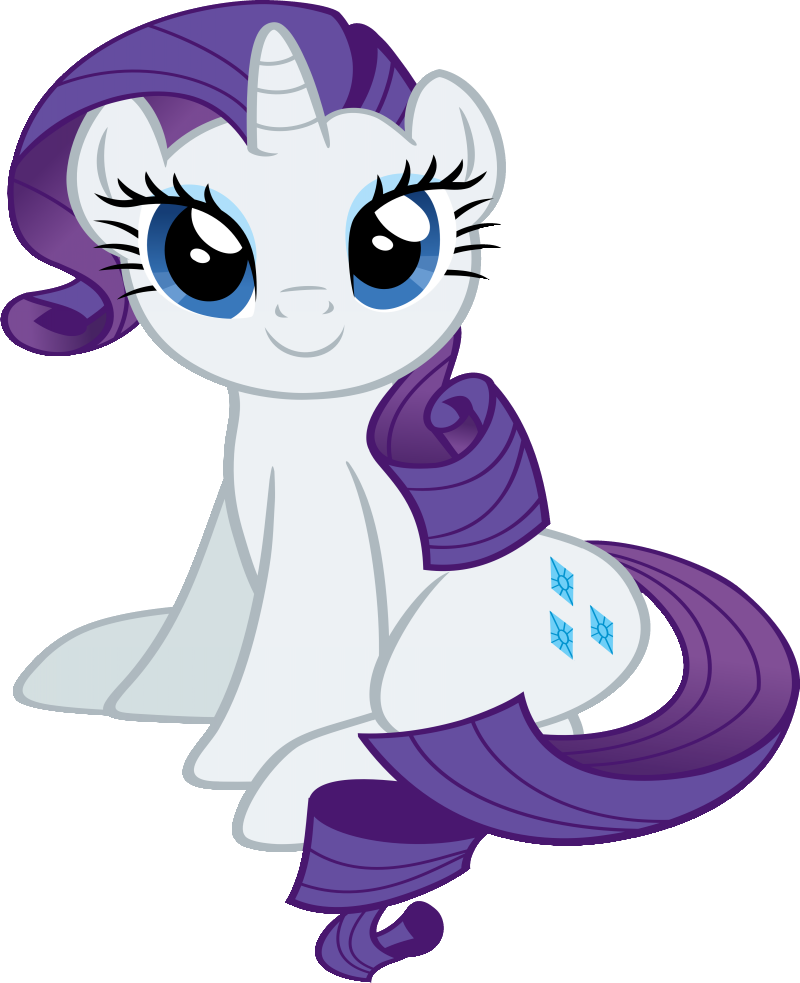 Cute Purple-mane Baby Unicorn Tattoo Design By Slb94 - My Little Pony Rarity Sitting - Free Transparent PNG Clipart Images Download. - Transparent PNG Free Download