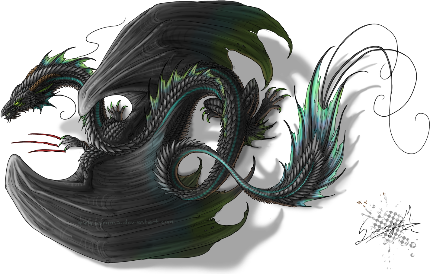 Image Gallery Western Dragon Tattoo Sketch - Gray And Black Dragon - Free Transparent PNG Clipart Images Download. - Transparent PNG Free Download
