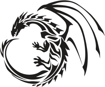 Circle Dragon Tattoo - Dragon Stencil - Free Transparent PNG Clipart Images Download. - Transparent PNG Free Download