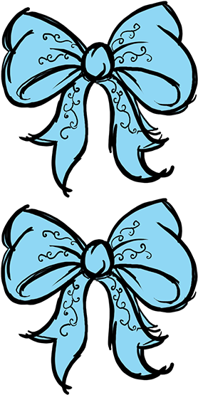 Two Blue Bows With Curls - Two Blue Bows With Curls - Free Transparent PNG Clipart Images Download. - Transparent PNG Free Download