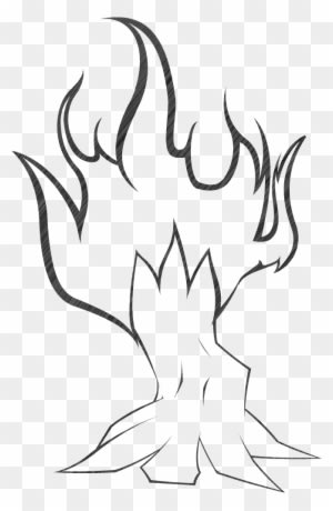 Burning Tree Tattoo Design By Pargile On Clipart Library - Burning Tree Line Drawing - Free Transparent PNG Clipart Images Download. - Transparent PNG Free Download