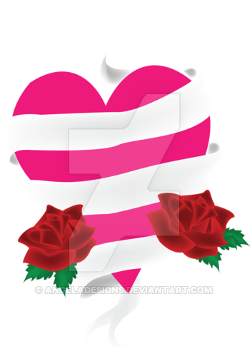 Tattoo Heart With Banner And Roses Vector By Angeladesigns - Rose - Free Transparent PNG Clipart Images Download. - Transparent PNG Free Download