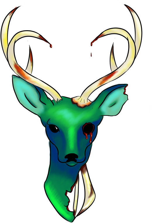 Zombie Deer Tattoo By Tosealourfate - Digital Art - Free Transparent PNG Clipart Images Download. - Transparent PNG Free Download