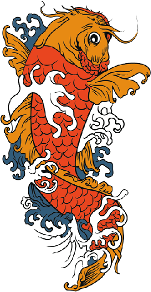 Fish Tattoos Png Transparent Images - Fancy Koi Shower Curtain - Free Transparent PNG Clipart Images Download. - Transparent PNG Free Download