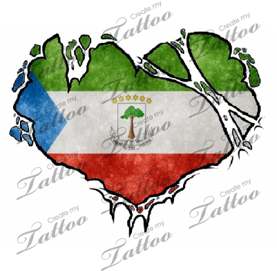 Marketplace Tattoo Equatorial Guinea Flag Heart Tattoo - Equatorial Guinea Flag - Free Transparent PNG Clipart Images Download. - Transparent PNG Free Download