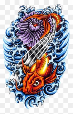 Fish Tattoos Png Picture - Hinh Ca Chep Hoa Rong - Free Transparent PNG Clipart Images Download. - Tattoo Transparent PNG Free Download