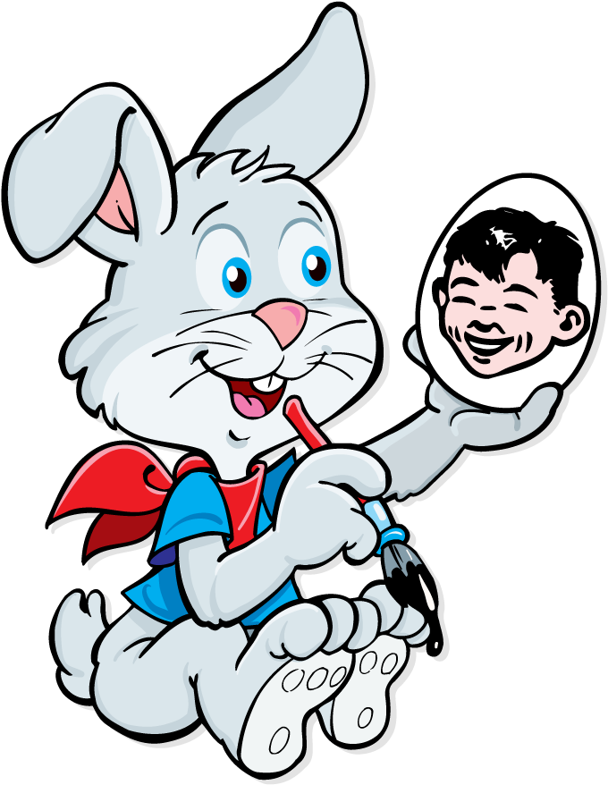 Tattoo Easter Bunny Painting Eggs [converted] - Cartoon - Free Transparent PNG Clipart Images Download. - Transparent PNG Free Download