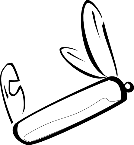 Klsgfx Swiss Army Knife 2 Black White Line Art Tatoo - Swiss Army Knife - Free Transparent PNG Clipart Images Download. - Transparent PNG Free Download