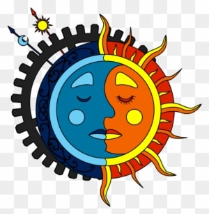 Moon Sun Steampunk Tattoo Color 2 By Dimensionten - Time Poor - Free Transparent PNG Clipart Images Download. - Tattoo Transparent PNG Free Download